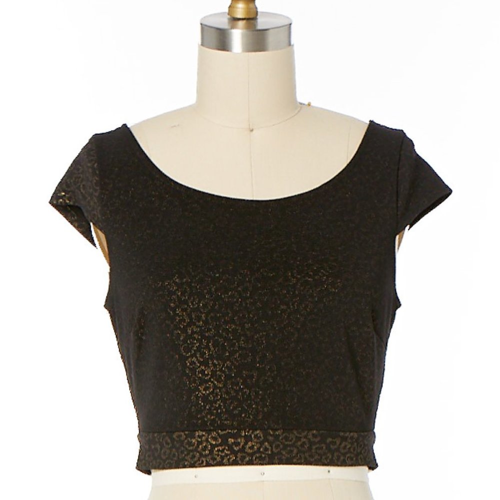 Gold Cheetah Crop Top